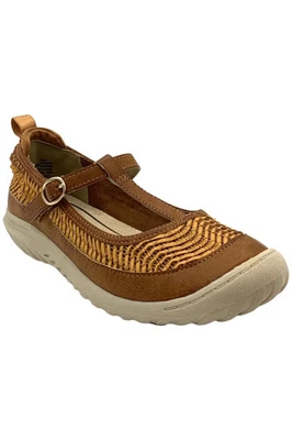 JBU Women's Summer Casual T-Strap Mary Jane Shoe Tan - Image 1 of 3