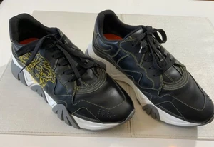 Versace Hombres Squalo Medusa Negro Cuero Tenis Zapatos Talla 11 - Imagen 1 de 8