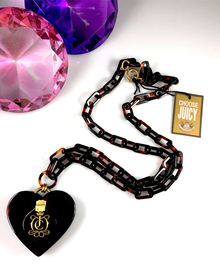 NOVO COM ETIQUETAS PINGENTE SUPORTE PÍLULA CORAÇÃO COLAR CORRENTE LUCITE CONCHA TARTARUGA ALTA COSTURA SUCULENTA - Imagem 1 de 4