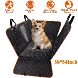 Dog Seat Cover Hammock for Back Seat Durable Waterproof Car Truck & Pet Seatbelt - Picture 1 of 14