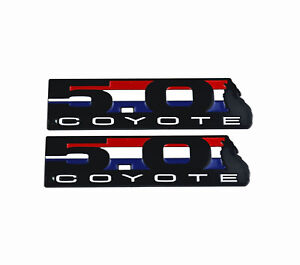 Car Side Fender Badge Rear Boot Door Emblem Black For Mustang 5.0 Coyote