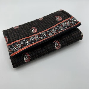 Vera Bradley Tri-Fold Wallet Brown/Black design (No strap) (see Photos) - Picture 1 of 7