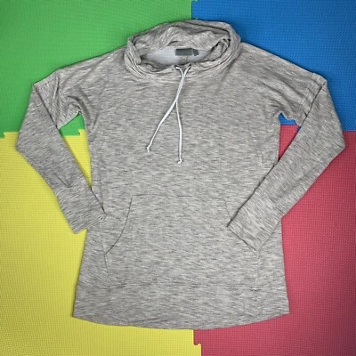 Athleta 中号工作室牛仔运动衫袋鼠口袋燕麦霜 349532 — 第 1/4 张图片