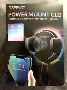 Merkury Power Mount Glo - Phone Holder W/ Wireless Charger -USA- NEW - Picture 1 of 2