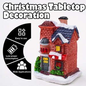New LED Light Up Christmas Houses Scene Year Navidad Ornaments Party Ornament - Picture 1 of 17