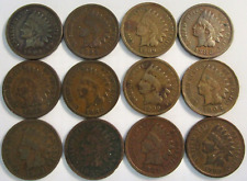 Indian Head Penny (Lot of 12 Coins) Mixed Dates/ Various Conditions AU- VF  #53
