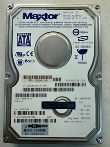 HP 391335-002 MAXLINE PLUS III 7L250S0 250GB 7.2K RPM 16MB 1.5 Gb/s SATA 3.5" - Picture 1 of 6