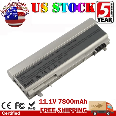 E6400 Battery for Dell Latitude E6410 E6500 E6510 PT434 MP303 4M529 W1193  - Image 1 of 4