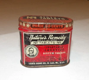 Nature's Remedy Medicine Tin, Vegetable Laxative, 60 tablets, EMPTY USA Vintage - Picture 1 of 8