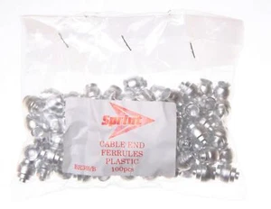 Confezione da 100 estremità cavo freno bicicletta in lega sprint / ferrules - Foto 1 di 3