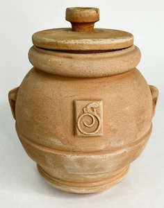 Vintage Ricceri Sergio Handmade Terracotta Pot/Urn with Lid 7.5" Fatte a Mano - Picture 1 of 11