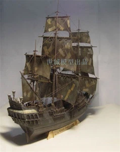 1:96 DIY Black Pearl Wooden Sailboat Model Deluxe Set Kit Wood Ship Boat Model - Picture 1 of 12
