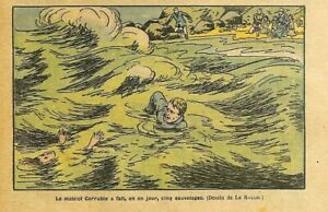 VEULETTES (76) SAUVETAGE DE CHARLES CORRUBLE / ILLUSTRATION DE LE RALLIC 1924