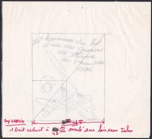 France 1976, Air Fair, Plane, Concorde, Airmail Letter, Proof, Essay, Artwork - Picture 1 of 3