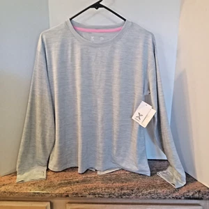 NWT Xersion Quick Dri Womens Grey Long Sleeve Top Size XL - Picture 1 of 5