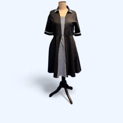 Vestido Reloj Arena Algodón Spandex Blanco y Negro Talla 3XL Foto 1 de 4