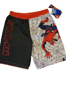 UPF 50+ Marvel Spiderman Swim Trunks Shorts Size 7 Boys Brand New Red Black NWT - Picture 1 of 3