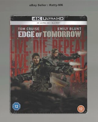 EDGE OF TOMORROW - UK EXCLUSIVE 4K UHD + BLU RAY STEELBOOK - NEW & SEALED - Image 1 of 4
