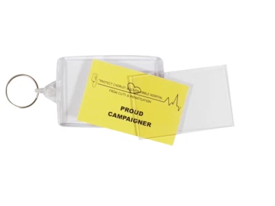 Large Insert Key Rings - IZ02 clear acrylic fobs made in the UK, 70x45mm inserts - Image 1 of 4