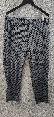 Michael Kors Dress Pants Black/White Chain Link Print Pull On Stretch Women's XL - Image 1 of 4