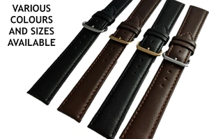 Quality Condor Gents + Ladies Stitched calf leather watch straps 14mm to 22mm - Picture 1 of 61