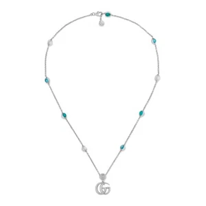 YBB52739900100U Gucci / GG Marmont / collana con Doppia G / argento e madrepe... - Foto 1 di 2