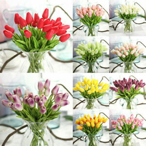 Schönheit Echt Touch PU Tulpe Künstlich Bukett Blumen DIY Heim Hochzeit Deko Q