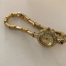 Cache gold tone ladies watch crystal embellished 