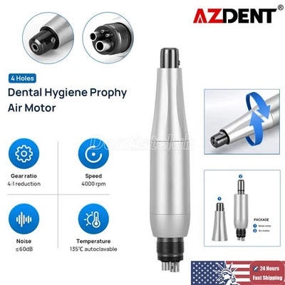 AZDENT Dental Hygiene Prophy Handpiece Air Motor 4Holes 4:1 Nose Cone 360°Swivel - Image 1 of 4
