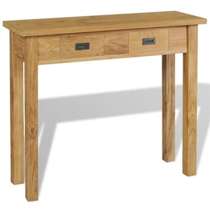 Console Table Natural Teak Solid Teak 35.4 x 11.8 x 31.5 in vidaXL - Picture 1 of 8