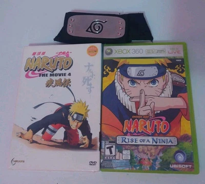 Naruto🥷Rise Of A Ninja(Xbox 360)+ Leaf Village Bandana+New Japan Naruto Movie 4 - Image 1 of 4