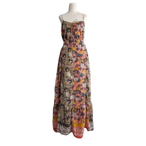 SAMT Graham & Spencer Maxikleid Medium ~ fließend Blockprint Blumen Träger - Bild 1 von 5