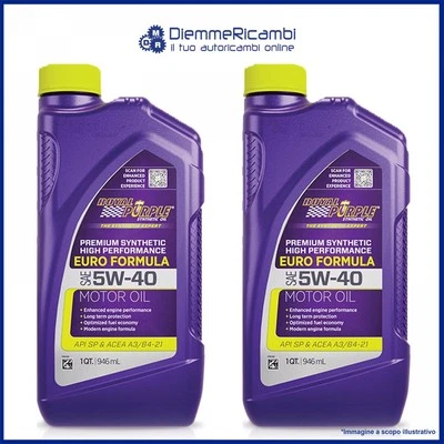 OLIO MOTORE ROYAL PURPLE SAE 5W40 100% SINTETICO ALTE PRESTAZIONI 1.88LT- 2Lt