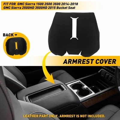 Armrest Cover For GMC Sierra 1500 2500 3500 HD 2014-2018 Bucket Seat Console EPM - Imagem 1 de 4