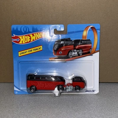 Camión Hot Wheels Track Stars rojo personalizado Volkswagen Hauler semi plataforma vehículo coche Foto 1 de 2