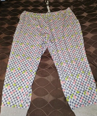 Pantalones para dormir Lane Bryant Cacique estampado de guinga azul/blanco para mujer talla 26/28 Foto 1 de 4