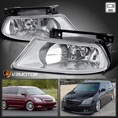 Fits 2005-2007 Honda Odyssey Bumper Fog Lights Lamps+Switch Left+Right 05 06 07 - Image 1 of 4