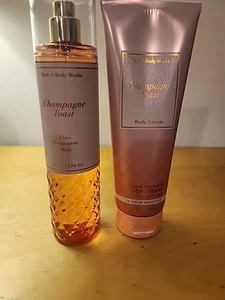 2 NEW Bath & Body Works Champagne Toast Fragrance Mist & Body Cream FULL SIZE - Picture 1 of 6