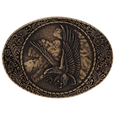Raro Latón IMC Águila Patriótico Vaquero Occidental Motociclista Veterano Vintage Hebilla de Cinturón Foto 1 de 4