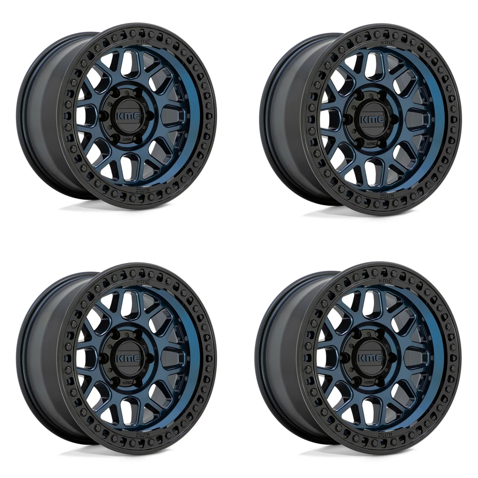 Juego 4 KMC KM549 Grs 17x9 6x5,5 Azul Medianoche Con Ruedas Negro Brillante 17" 18mm Foto 1 de 4