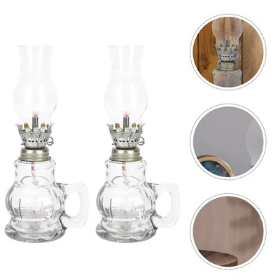 Lampada a cherosene vintage da 2 pezzi Lampada a olio in Decorativa da - Image 1 of 4