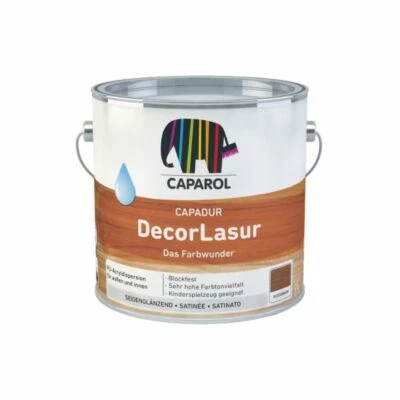 Caparol Decor Lasur 2,5 L Hydroperl-Effekt hoher UV-Schutz Walnuss - Bild 1 von 2