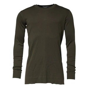 Camiseta DOLCE & GABBANA Verde Oscuro Mangas Largas Cuello Redondo Hombres IT46/US36/S 880usd - Imagen 1 de 5