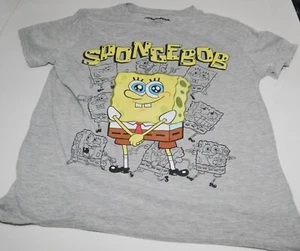 Licensed Nickelodeon SpongeBob Childs Gray T-shirt Size M (7-9) - Picture 1 of 4