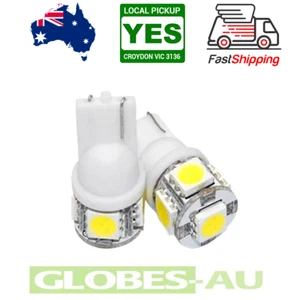 5x 12V LED T10 WARM WHITE LIGHT Cabinet Camper Bulb Globe Garden Wedge 5-SMD Car - Imagen 1 de 3