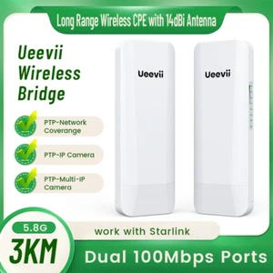 5.8G 3KM Long Range POE Wireless Bridge Wireless Access Point Wifi CPE Extender - Picture 1 of 9