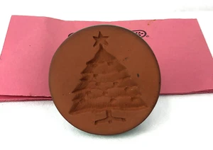 Rycraft Keramik grün Terrakotta 2 Zoll runde Kekspresse Stempel Weihnachtsbaum - Bild 1 von 8
