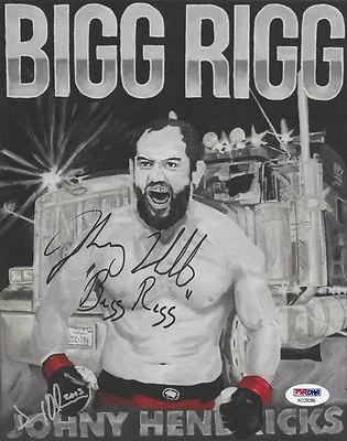 Foto firmada por Johny Hendricks 8x10 Donny Oliveira impresión artística autógrafo PSA/DNA UFC Foto 1 de 2