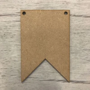 Bunting - Double Pointed MDF Wood Bunting Base Wooden Blank Craft - Picture 1 of 5