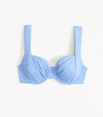 Blusa de biquíni Abercrombie & Fitch azul alça larga com aro XXS nova com etiquetas - Imagem 1 de 4